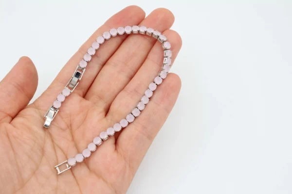 Rodyum Kaplama Pembe Su Yolu Bileklik