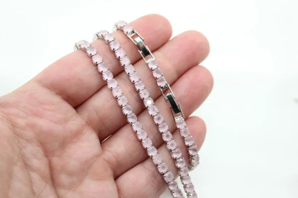Rodyum Kaplama Pembe Su Yolu Bileklik