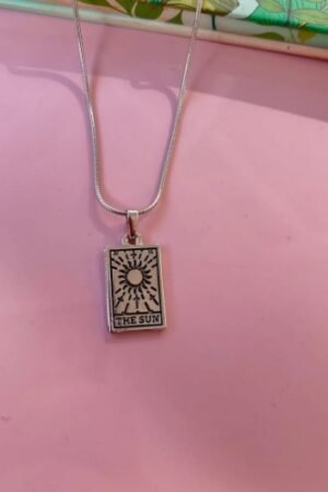 Çelik Zincirli The Sun Tarot Kolye